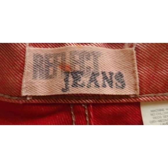 Vintage Reflect Jeans Womens 14 Salmon Pink Straight Wide Leg High Waisted - Picture 6 of 10